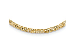 14K Yellow Gold Polished Fancy Triple Cable Chain Necklace