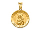 14K Yellow Gold Polished/Satin St. Catherine Hollow Medal Pendant