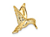 14k Yellow Gold Polished and Textured Hummingbird Chain Slide