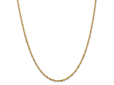 14K Yellow Gold 2mm Singapore Chain Necklace