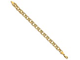 10k Yellow Gold 8mm Diamond-Cut Triple Link Charm Bracelet