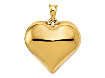 Picture of 14k Yellow Gold 3D Polished Large Puffed Heart Pendant