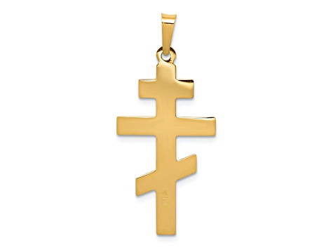 14K Yellow Gold Eastern Orthodox Cross Charm