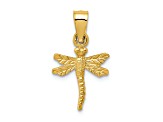 14k Yellow Gold Textured Dragonfly Pendant