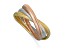14K Tri-Color 3 Intertwined 7-inch Slip-on Bangle