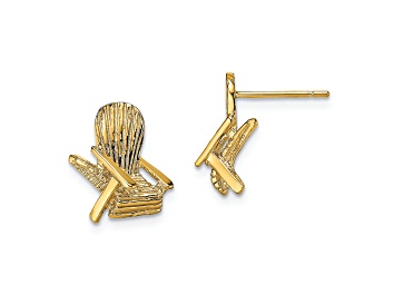 Picture of 14k Yellow Gold Textured Beach Chair Stud Earrings
