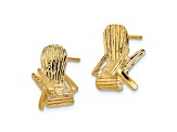 14k Yellow Gold Textured Beach Chair Stud Earrings
