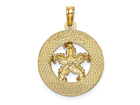 14k Yellow Gold Textured BOOTHBAY HARBOR Starfish Charm  display picture 1