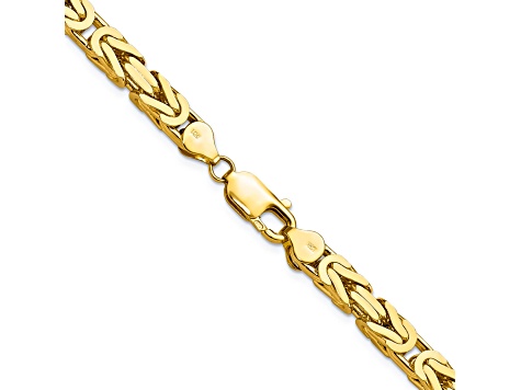 14K Yellow Gold 5.25mm Byzantine Chain Necklace