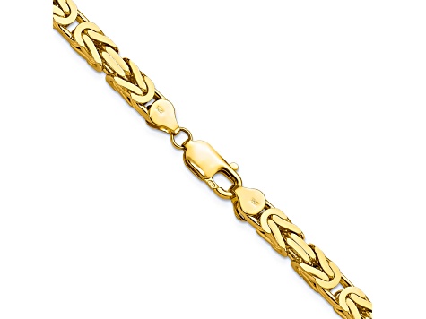 14K Yellow Gold 5.25mm Byzantine Chain Necklace - 1DZ3SC | JTV.com