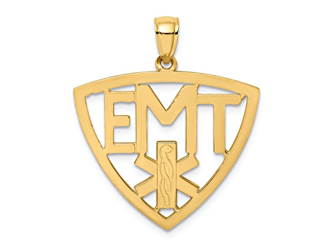 14k Yellow Gold Emergency Medical Technician Pendant