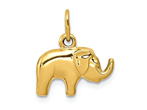 14k Yellow Gold Elephant Charm