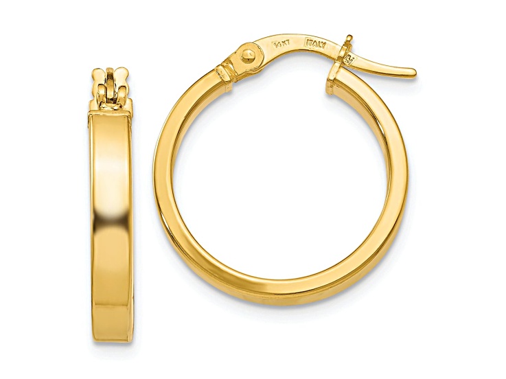 14k Yellow Gold 3/4 inch Polished Hoop Earrings