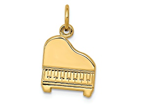 14k Yellow Gold Textured Piano Pendant