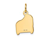 14k Yellow Gold Textured Piano Pendant