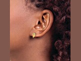 14K Two Tone Leaf Post Earrings