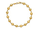 14K Yellow Gold Polished and Satin Puffed Circles Bracelet