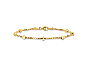 Picture of 14K Yellow Gold Polished and Diamond-cut Beads Bracelet