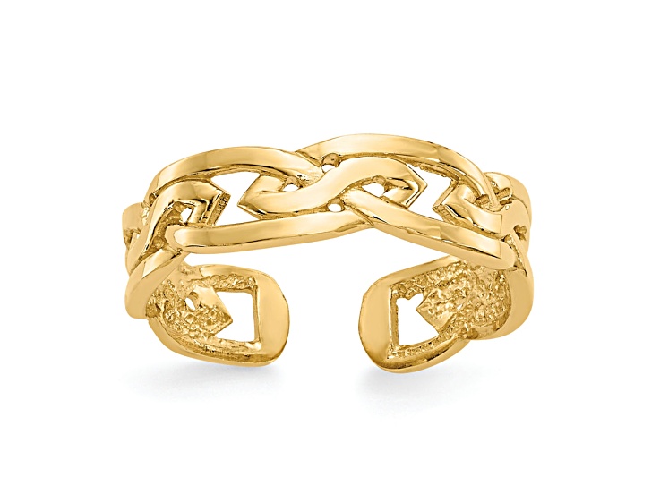 14K Yellow Gold Weave Toe Ring
