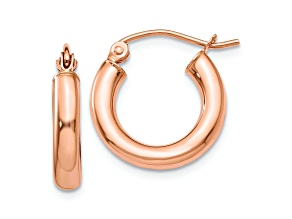 10k Rose Gold 5/8" Polished Hoop Earrings