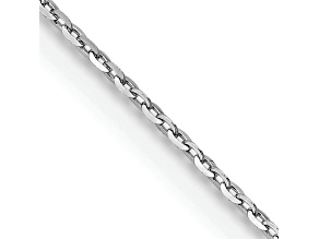 Rhodium Over 18K White Gold 1.15mm Solid Diamond-Cut Cable 16 Inch Chain