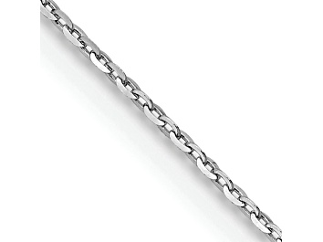 Picture of Rhodium Over 18K White Gold 1.15mm Solid Diamond-Cut Cable 18 Inch Chain