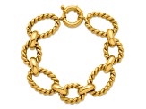 14K Yellow Gold Mixed Twisted Link 8-inch Bracelet