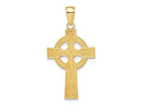 14K Yellow Gold Celtic Cross Pendant