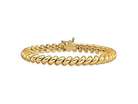 10k Yellow Gold 10mm San Marco Link Bracelet - 1F2HLE | JTV