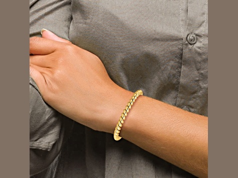 10k Yellow Gold 10mm San Marco Link Bracelet - 1F2HLE | JTV