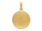 14K Yellow Gold Polished and Satin St Michael Medal Hollow Pendant