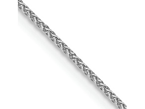 Rhodium Over 10k White Gold 0.85mm Solid Spiga 18 Inch Chain