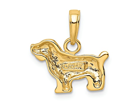 14K Yellow Gold Cocker Spaniel Dog Pendant