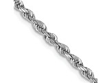 Rhodium Over 10k White Gold 2.25mm Solid Diamond-Cut Quadruple Rope 16 Inch Chain