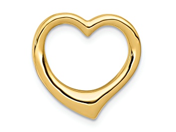 Picture of 14k Yellow Gold 3D Polished Heart Chain Slide Pendant