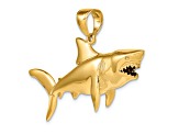 14k Yellow Gold 3D Polished Shark Pendant