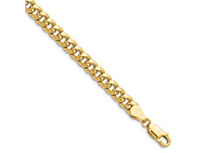 14k Yellow Gold 5.25mm Miami Cuban Link Bracelet, 7 Inches