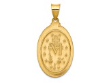 14K Yellow Gold Hollow Miraculous Medal Oval Pendant