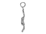 Rhodium Over 14k White Gold Textured Pelican Flying Pendant