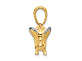 14k Two-tone Gold Diamond-Cut 3D Elephant Pendant