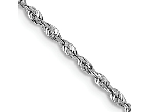 Rhodium Over 10k White Gold 1.85mm Solid Diamond-Cut Quadruple Rope 22 Inch Chain