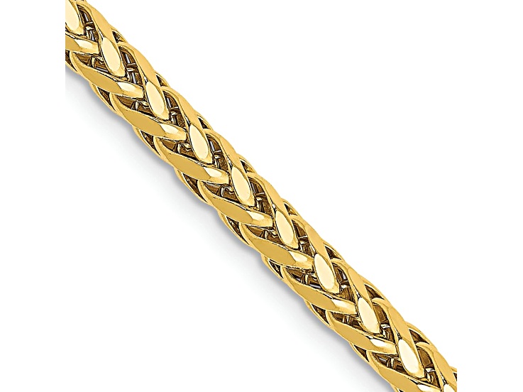 14k Yellow Gold 3.1mm Diamond-Cut Wheat Link 18 Inch Chain