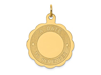 Picture of 14k Yellow Gold Textured A Date To Remember Disc Charm