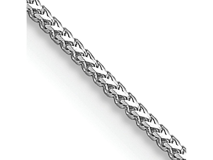 Rhodium Over 14k White Gold 0.9mm Solid Franco 24 Inch Chain