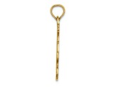 14k Yellow Gold Polished and Textured Anchor and Rope Charm