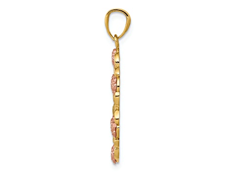 14K Yellow and Rose Gold with White Rhodium Guadalupe Pendant