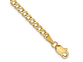 14k Yellow Gold 2.85mm Curb Link Bracelet, 7 Inches