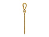 14k Yellow Gold Textured Caduceus Pendant