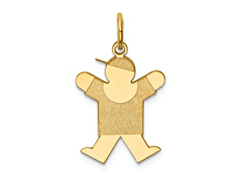 Picture of 14k Yellow Gold Satin Boy with Hat Kid Charm