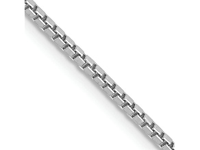 Rhodium over 14k White Gold Solid 1.3mm Box 16 Inch Chain